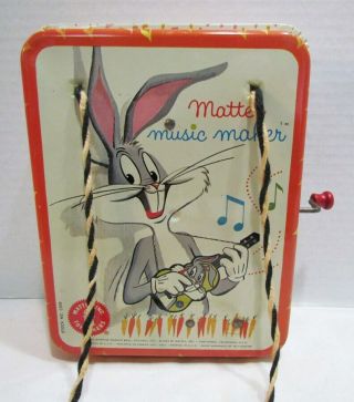 MATTEL 1963 BUGS BUNNY MUSIC MAKER TOY TIN LITHO STILL EXAMPLE 3