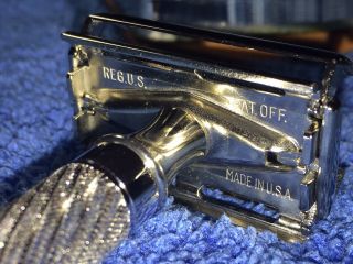 Vintage Gillette 1949 Executive Safety Razor Rhodium Plated 3