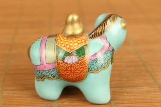 Chinese old porcelain hand painting horse statue snuff bottle noble decoration 4