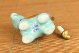 Chinese old porcelain hand painting horse statue snuff bottle noble decoration 7