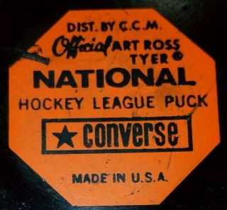 1969 - 73 MONTREAL CANADIENS VINTAGE NHL CONVERSE OFFICIAL GAME PUCK USA ART ROSS 3