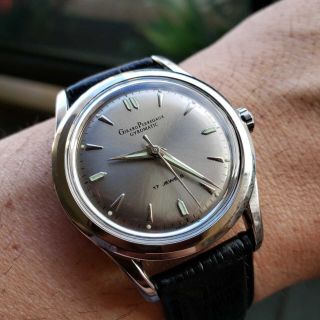 Vintage GIRARD PERREGAUX Gyromatic Stainless Steel Men ' s Automatic SERVICED 11