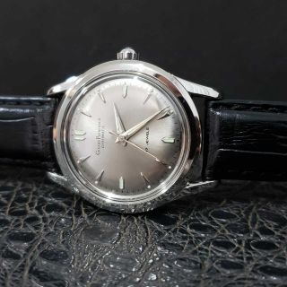 Vintage GIRARD PERREGAUX Gyromatic Stainless Steel Men ' s Automatic SERVICED 9