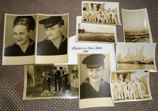 Vintage 9 Photos Uss Concord 1938 Brooklyn Navy Yard /sailor