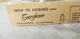 Vintage EVERGLEAM STAINLESS ALUMINUM 4 ' XMAS TREE Retro Mid Century 5