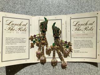 Lunch At The Ritz “clove Couture” Vintage Earrings 6” Long