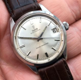 Vintage Rolex Oyster Cased Tudor Oyster Date 7961 From 1965 Silver Dial
