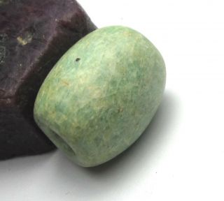 Rare Magnificent Large Ancient " Amazonite " Oval Bead 16mm X 20mm
