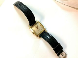 14k Gold Hamilton 19 Jewel Watch 1955 - 56 For Repair Donavan