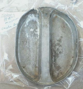 Ww2 Us Mess Kit Lid From Omaha Beach D - Day Big Red One Museum Collect.
