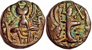 ANCIENT - KIDARTIES OF KASHMIR - BASE GOLD DINAR OF 5th Century - RARE COIN KBG3 3