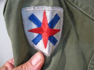 WWII US Army OD7 HBT Herring Bone Twill 2nd Pattern Combat Jacket Shirt 36R 1 6