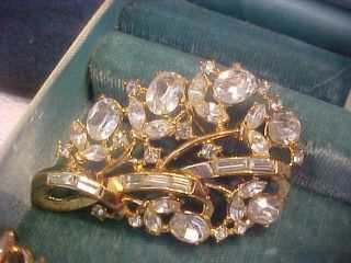 Alfred Philippe Vintage TRIFARI Diamante SET 4 PC Necklace Earring Bracelet Pin 10