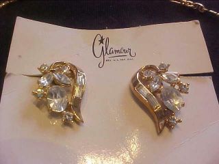 Alfred Philippe Vintage TRIFARI Diamante SET 4 PC Necklace Earring Bracelet Pin 11