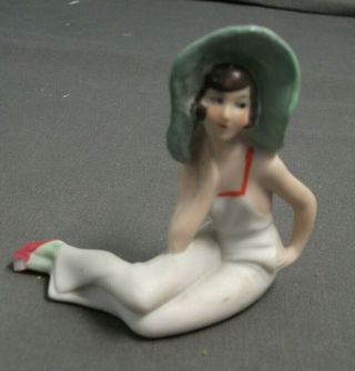Antique Bathing Beauty Figurines - 7940 - Germany - Bisque - 2 1/2 " T - 4 Cs
