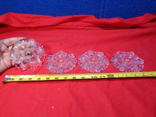 Set Of 4 Decorative Clear Glass Curtain Tie Backs Needs Mounting Hardware