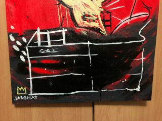 JEAN MICHEL BASQUIAT OIL PAINTING ON CANVAS SIGNED RARE 21  X 24.  5 4