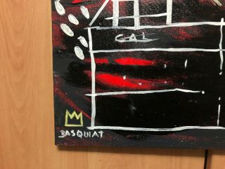 JEAN MICHEL BASQUIAT OIL PAINTING ON CANVAS SIGNED RARE 21  X 24.  5 5