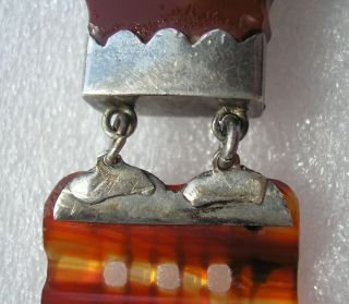 Stunning antique Victorian Scottish Silver and Agate panel buckle bracelet 6