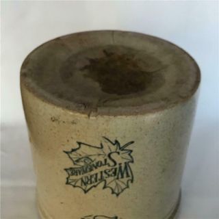 Western Stoneware 2 Gallon Salt Glazed Crock w Maple Leaf 7