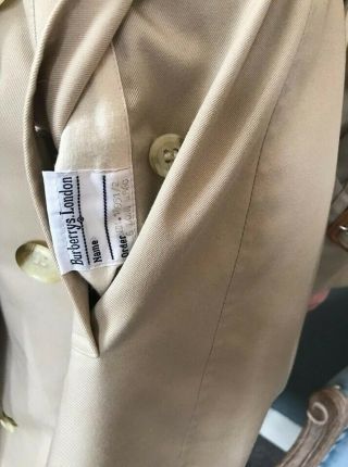Burberrys Vintage Double Breasted Long Trench Coat Beige Size 6 Long 10