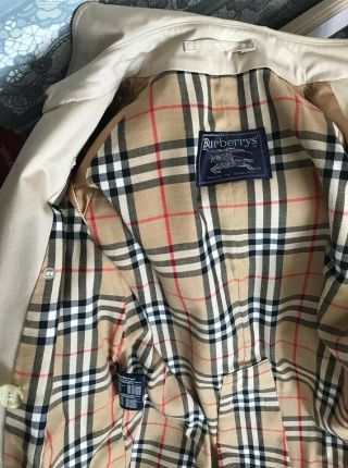 Burberrys Vintage Double Breasted Long Trench Coat Beige Size 6 Long 4