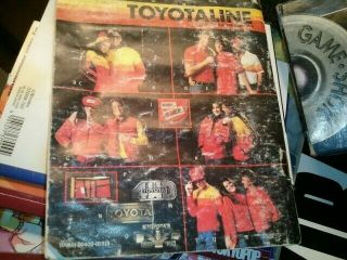 Vintage RARE Toyotaline Team Toyota Racing Jacket Medium Red Yellow 1970s 11