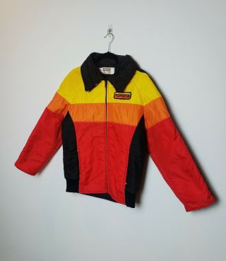 Vintage Rare Toyotaline Team Toyota Racing Jacket Medium Red Yellow 1970s