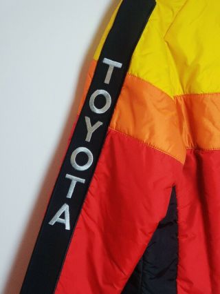 Vintage RARE Toyotaline Team Toyota Racing Jacket Medium Red Yellow 1970s 3