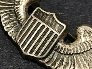 1920s WWII vintage US Army Air Corps Pilot wings sterling silver e16 3