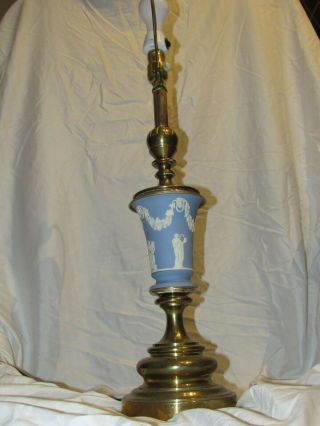 Blue Wedgewood And Brass Lamps Living Room 32 " Tall