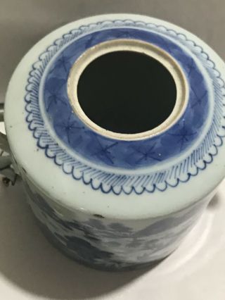 Antique Chinese Export Blue & White Canton Porcelain Teapot 19c No Lid 4