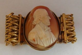 Carved Shell Victorian Antique Cameo Bracelet Abraham Lincoln Us President