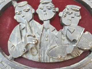 rare JUDAICA VINTAGE FRANK MEISLER SCULPTURE WALL HANGING CAST METAL stamped 11