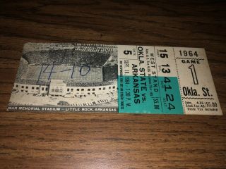 6 1964 National Championship Arkansas Razorbacks Vintage Football Ticket Stubs 3