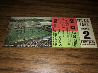 6 1964 National Championship Arkansas Razorbacks Vintage Football Ticket Stubs 4