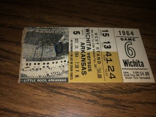 6 1964 National Championship Arkansas Razorbacks Vintage Football Ticket Stubs 6