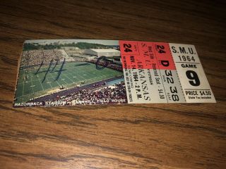 6 1964 National Championship Arkansas Razorbacks Vintage Football Ticket Stubs 8