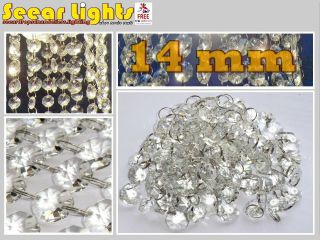 6.  5ft Chandelier Light Crystals Droplets 100 Cut Glass Beads Wedding Drops 14mm