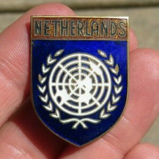 Korean War Un United Nation Netherlands Di Distinctive Insignia Enamel Lapel Pin