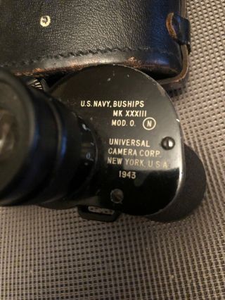 Authentic 1943 WWII US NAVY BINOCULARS BUSHIPS MK XXXIII MOD 0 UNIVERSAL CAMERA 5