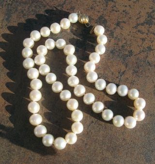 Estate Elegant Vintage 14k Mikimoto Pearl Necklace 18 Inches Long