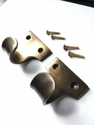 Antique Brass Sash Lift X 8 And Screws