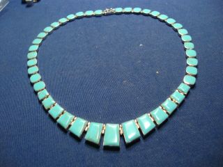 Native American Turquoise 925 Sterling Silver Big Chunky Necklace