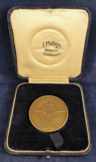 Royal Airforce R.  A.  F.  Halton Football Medal & Case 1924 - 1925