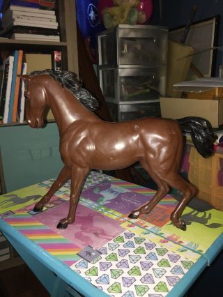 Vintage 1965 Louis Marx Large Brown Horse " Flame " - Johnny West Series
