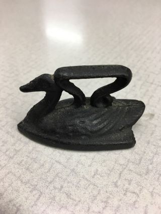 Antique Miniature Swan Sad Iron Cast Iron Vintage Toy Salesman Sample