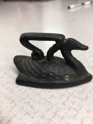 Antique Miniature Swan Sad Iron cast iron vintage toy salesman sample 3
