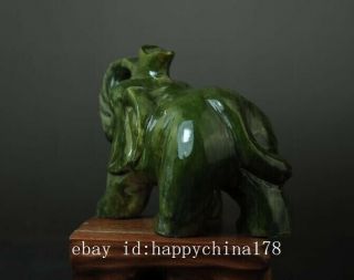 China Old Hand - made South Natural Jade Water Absorption Elephant Statue 01 B02 3