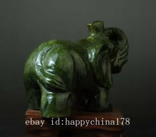 China Old Hand - made South Natural Jade Water Absorption Elephant Statue 01 B02 6